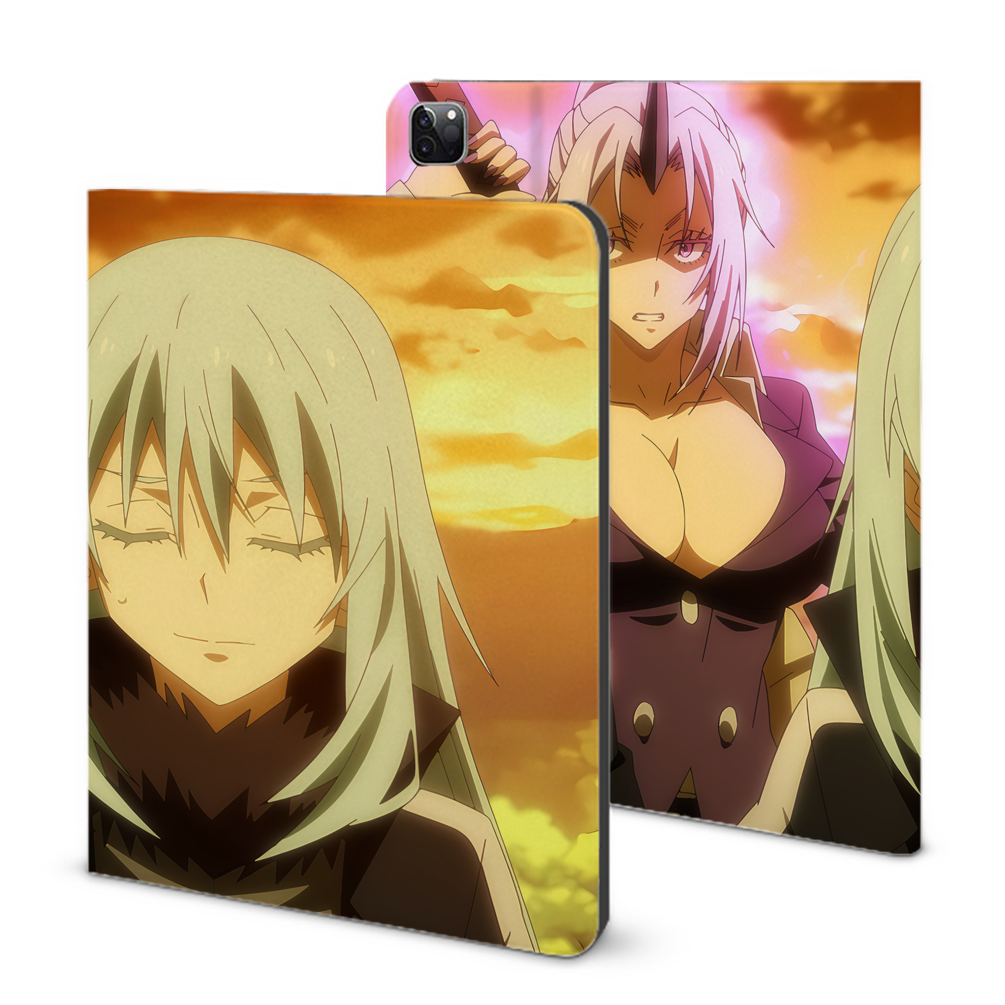 （画像用） 転スラ Regarding Reincarnated to Slime IPad ケース ブック型 PUレザー TPU 耐衝撃 軽量 薄型 ペン収納なし 全面保護 IPad 各モデル対応